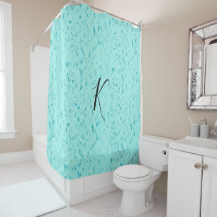 Teal Blue Artsy Patterns Monogram Colourful Elegan