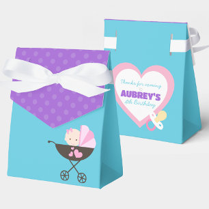 Teal Blue Baby Doll Treat Gift Favour Boxes