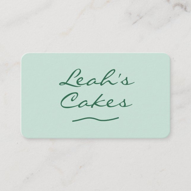 Teal Blue Bakery Modern QR Code Business Card (Front)