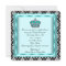 Teal Blue Black Damask Prince Baby Boy Shower