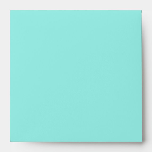 Teal Blue Black Swirl Aqua Invitation Envelope (Front)