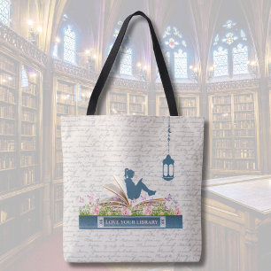 Teal Blue Book Lovers Escape Tote Bag