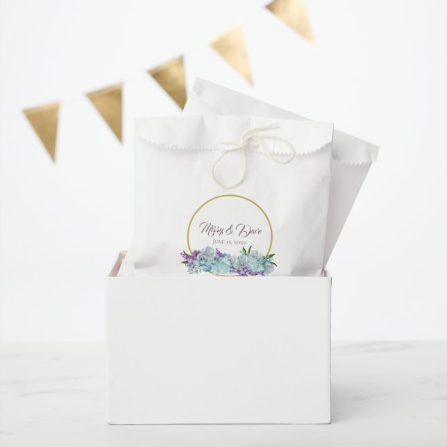 Teal Blue Bouquet Wedding Suite Reception Party Favour Bag (Party)