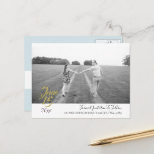 Teal Blue Bouquet Wedding Suite Save The Date Postcard