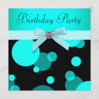 Teal Blue Bubbles Any Number Birthday Party