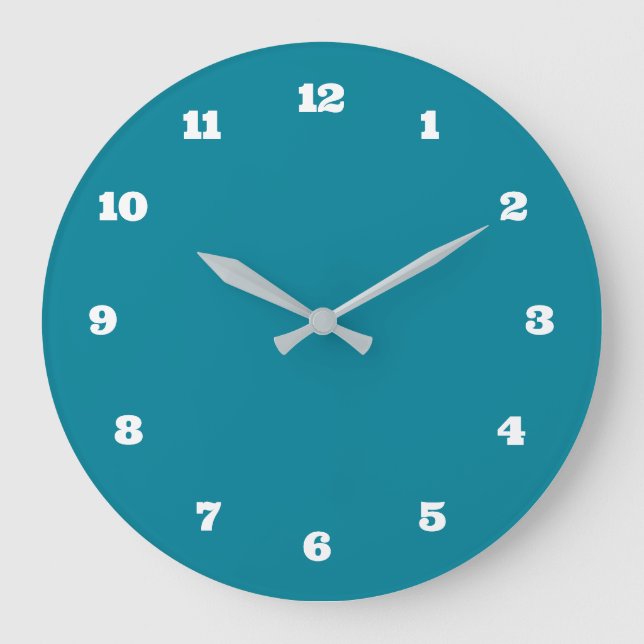 Teal Blue Clock Choose Your Colour and Number Font (Front)