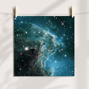 Teal Blue Colored Monkey Head Nebula Poster