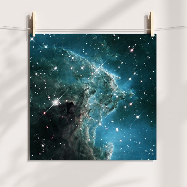 Teal Blue Colored Monkey Head Nebula Poster (Teal Blue Colored Monkey Head Nebula Poster)