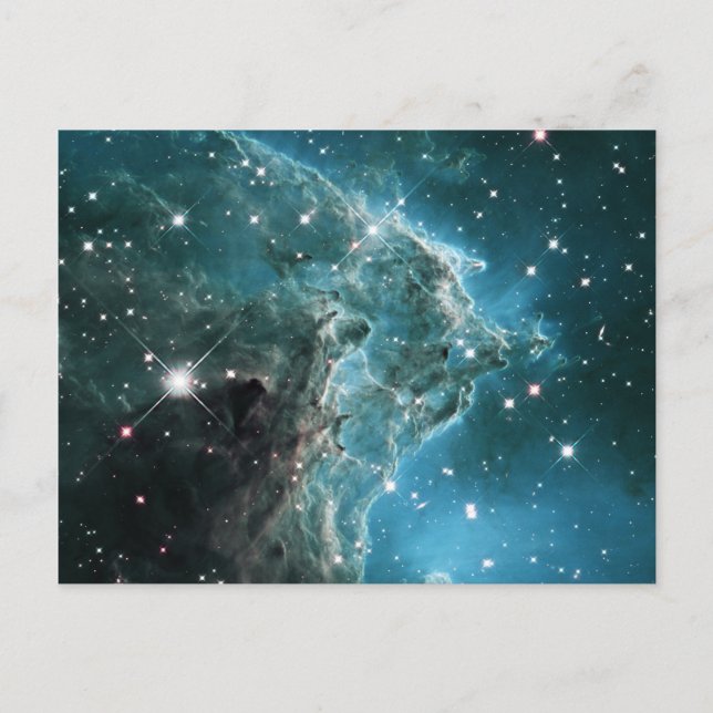 Teal Blue Coloured Monkey Head Nebula Postcard (Front)