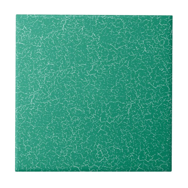 Teal Blue Crackle Glaze Solid Color Tile (Front)