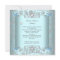 Teal Blue Damask Wedding Silver Diamond Hearts