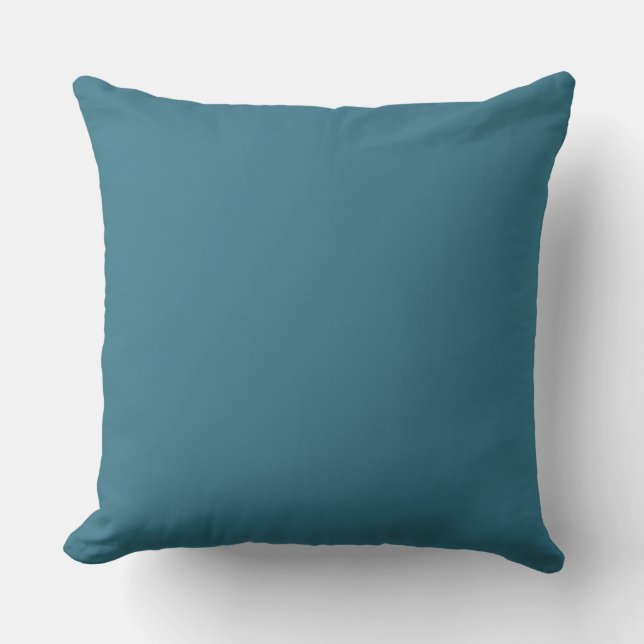 Teal Blue Deep Cyan solid colour  Throw Pillow (Front)