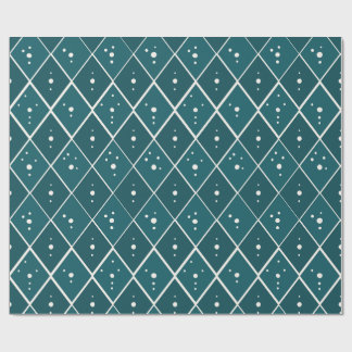 Teal Blue Diamond Modern Scandinavian Wrapping Paper