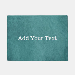Teal Blue Digital Fabric Texture by Shirley Taylor Doormat