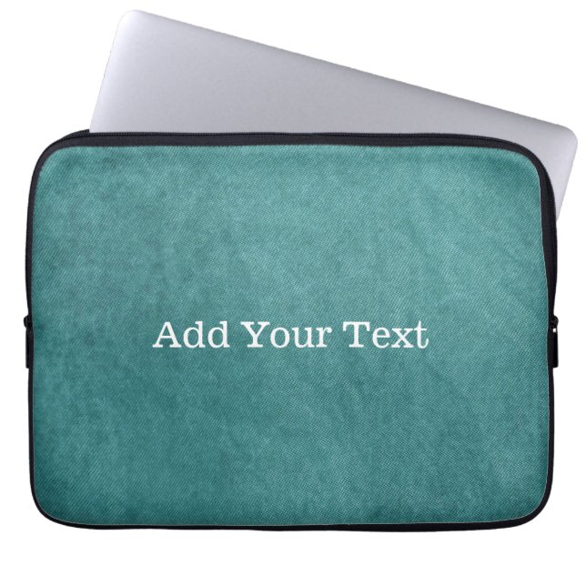 Teal Blue Digital Fabric Texture by Shirley Taylor Laptop Sleeve (Front)