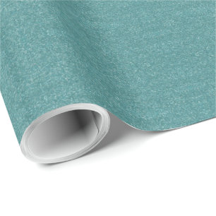 Teal / Blue Faux Glitter Wrapping Paper