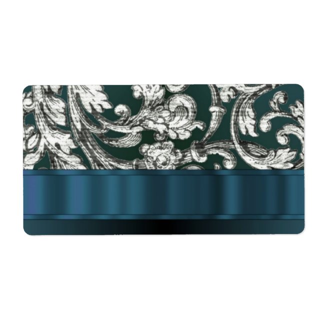 Teal blue floral damask pattern (Front)