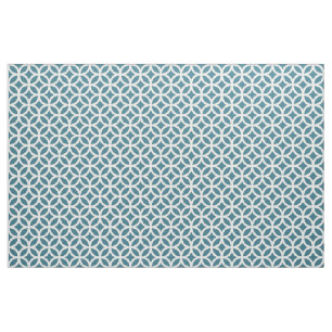 Teal Blue Geometric Pattern Fabric
