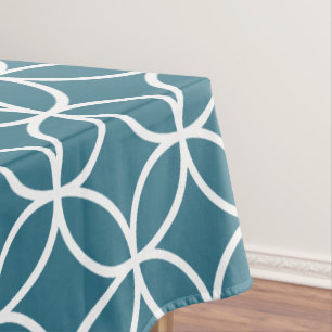 Teal Blue Geometric Pattern Tablecloths