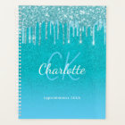 Teal blue glitter aqua green name