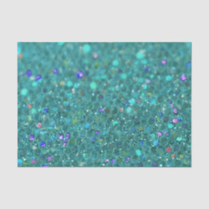 Teal Blue Glitter Tissue Paper