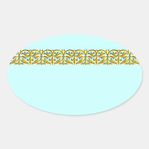 Teal BLue Gold Wedding Favour Label Envelope Seal