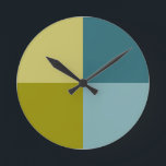 Teal Blue Gold Yellow Round Clock<br><div class="desc">.</div>