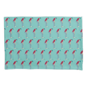 Teal Blue Golf Themed Pillowcase