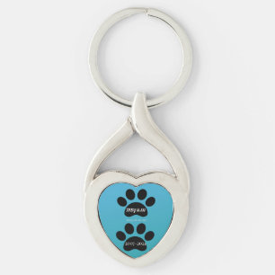 Teal Blue Gradient Always By My Side Tribute Keychain