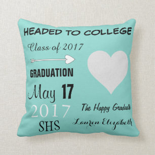 Teal Blue Graduation 2018 Celebration Throw Pillow