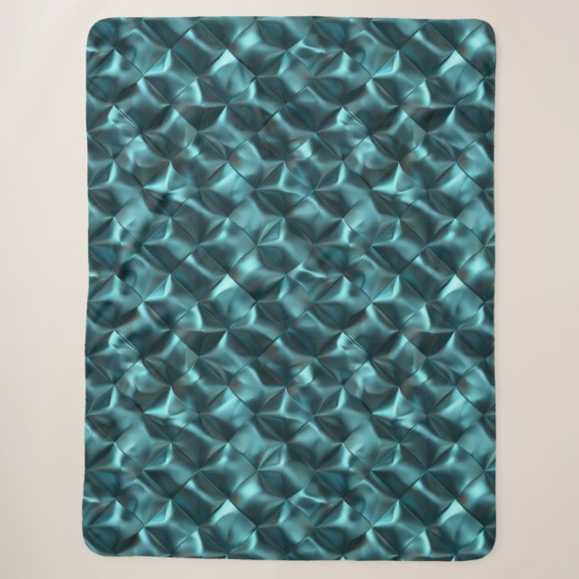 Teal Blue Green Abstract Glam Christmas Sherpa Blanket (Front)