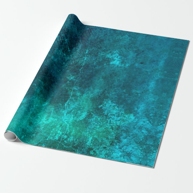 teal blue green deep saturated rustic texture wrapping paper (Unrolled)