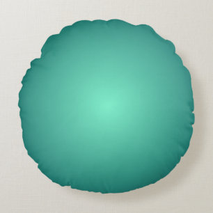 Teal Blue Green Light to Dark Shades Round Pillow
