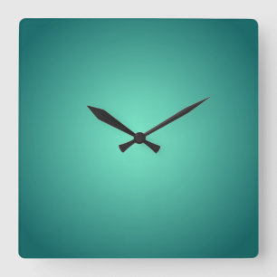 Teal Blue Green Light to Dark Shades  Square Wall Clock