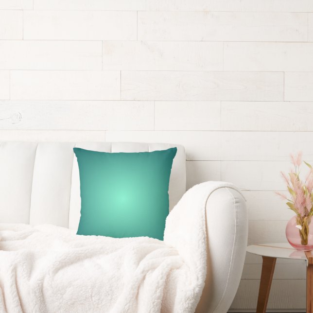 Teal Blue Green Light to Dark Shades  Throw Pillow (Couch)
