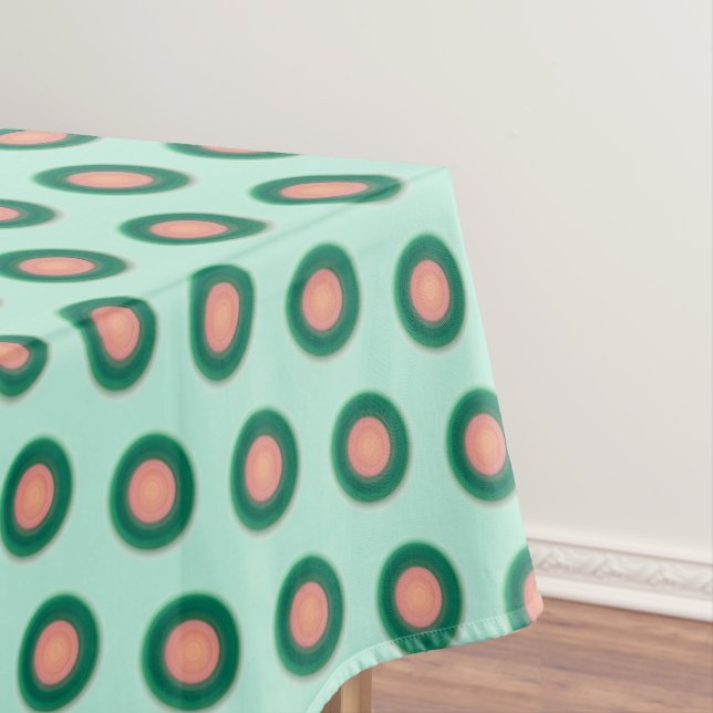 Teal Blue Green Orange Pink Tablecloth (In Situ)