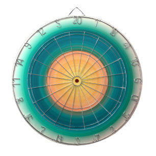 Teal Blue Green Orange Yellow Pink Dartboard