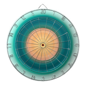 Teal Blue Green Orange Yellow Pink Dartboard