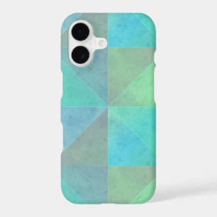 Teal Blue Green Triangles Geometric Art Pattern