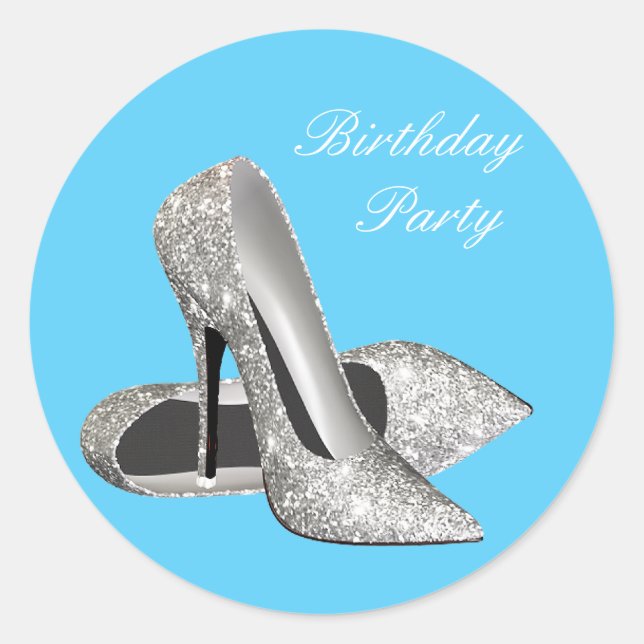 Teal Blue High Heel Shoe Stickers (Front)