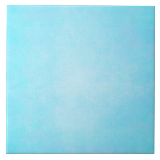 Teal Blue Light Watercolor Template Blank Tile (Front)