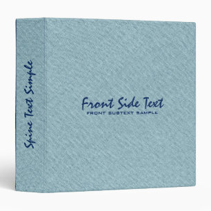 Teal Blue Linen Burlap Fabric Look Blue Accents Binder