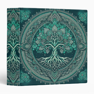 Teal Blue Mandala Tree of Life Binder