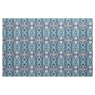 Teal Blue Mint Green Violet Bali Batik Pattern Fabric