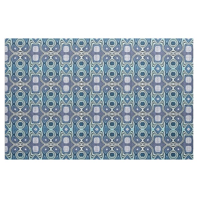 Teal Blue Mint Green Violet Bali Batik Pattern Fabric (Fat Quarter)