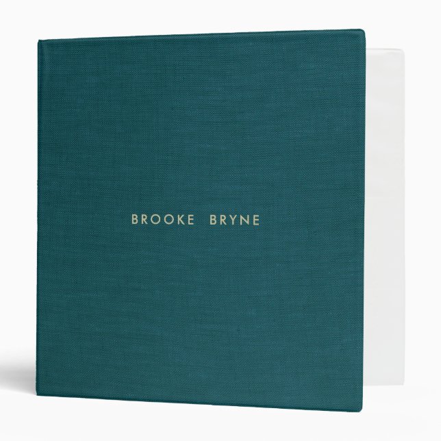 Teal Blue Modern Professional Minimalist Binder (Front/Inside)