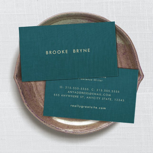 Teal Blue Modern Professional Minimalist Business Card (Creator Uploaded)