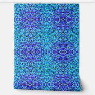 Teal Blue Mosaic Pattern Wallpaper