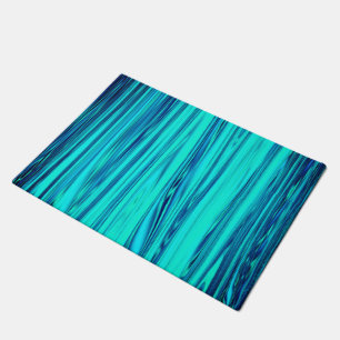 Teal Blue Ocean Wave Shiny Abstract Cute Colourful Doormat