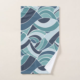 Teal & Blue Ocean Waves Hand Towel
